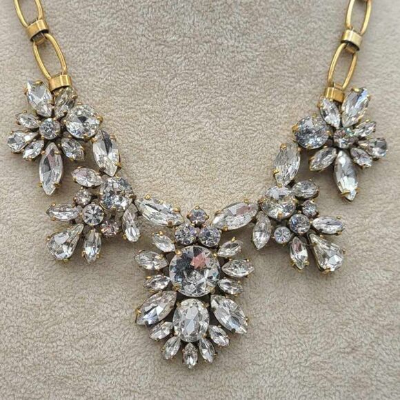 J Crew Clear Crystal Statement Necklace - Picture 3 of 10
